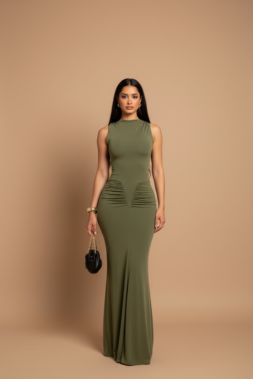 Valeria | Vestido Negro Plisado Sin Mangas - Para Ser el Centro de la Noche, Sensual y Elegante