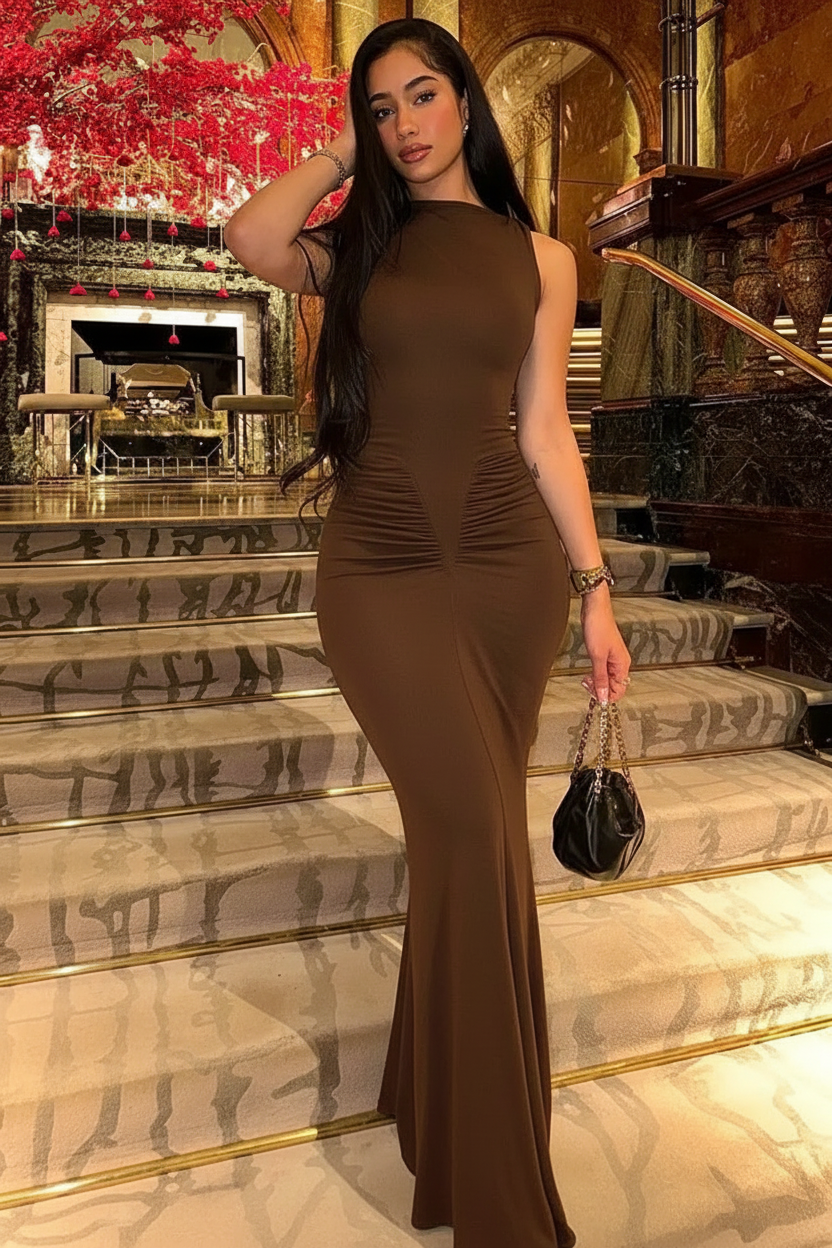 Valeria | Vestido Negro Plisado Sin Mangas - Para Ser el Centro de la Noche, Sensual y Elegante