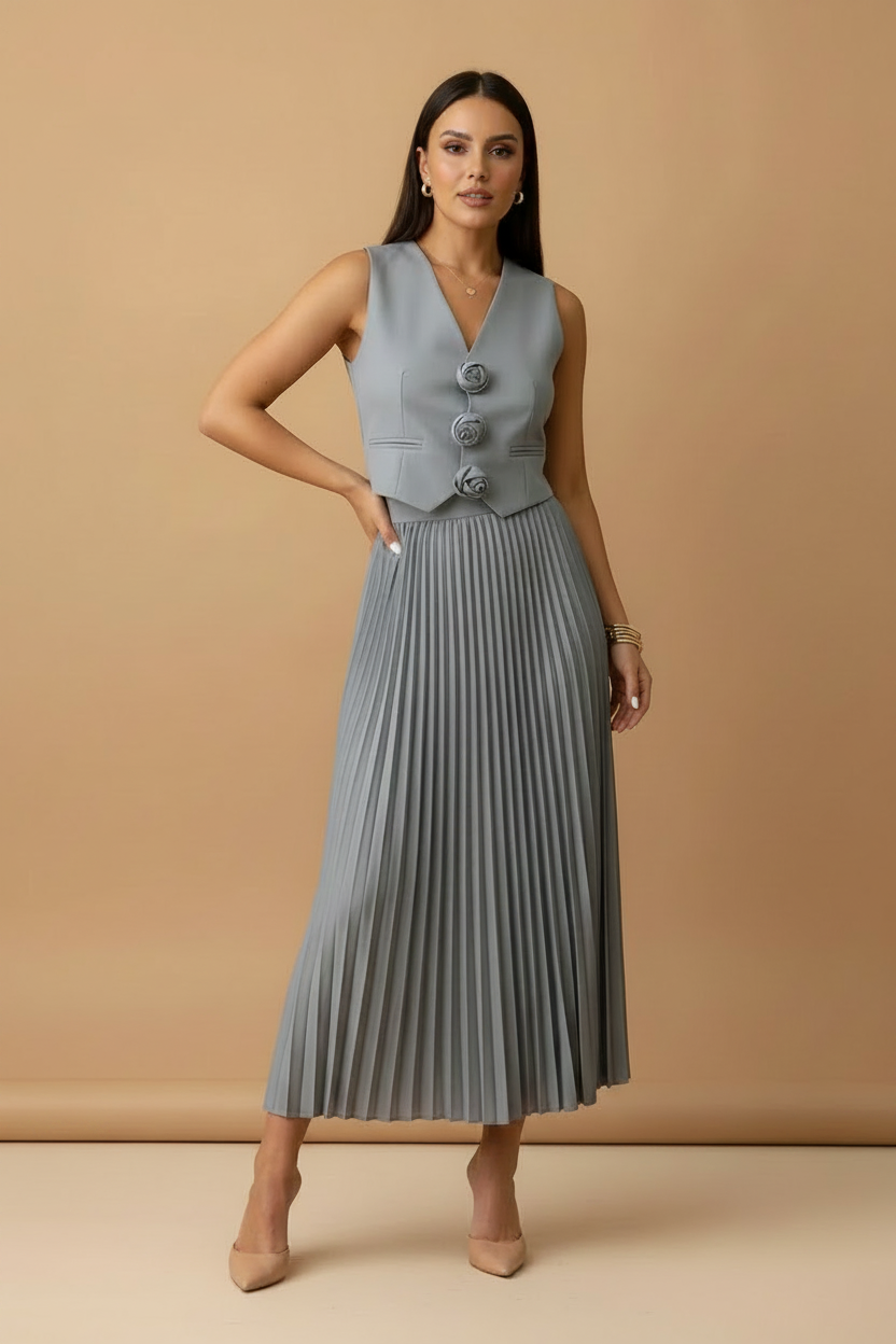 Sofía | Conjunto Floral Top Falda Plisada - Para Verte Elegante sin Esfuerzo, Verano Perfecto