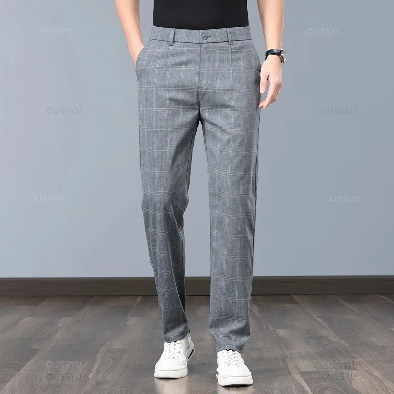 Pantalones elásticos a cuadros