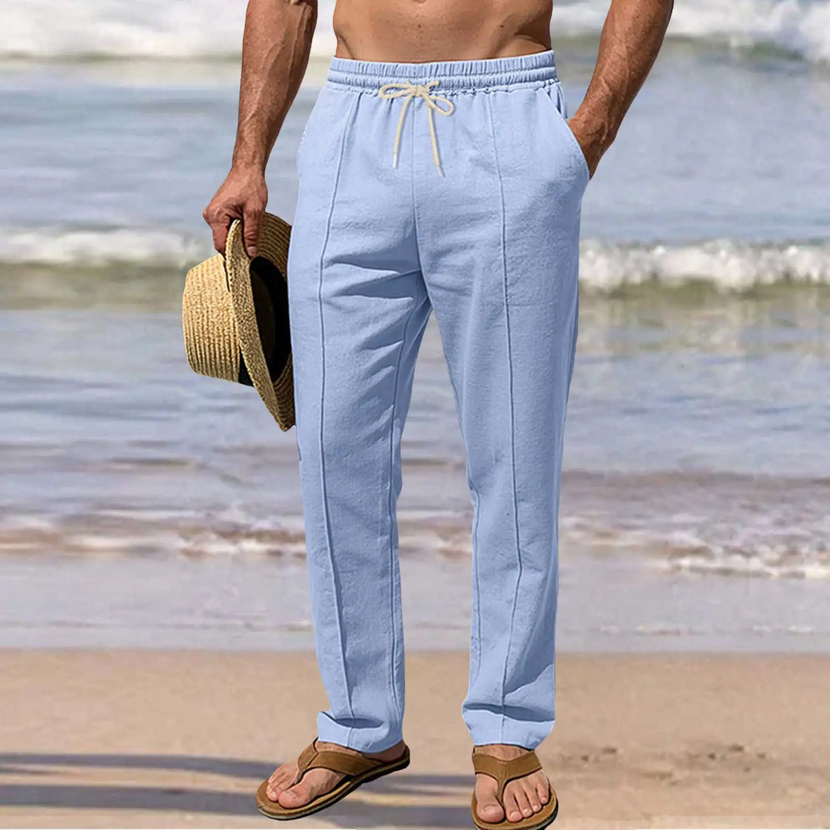 Pantalones elegantes de algodón para el verano