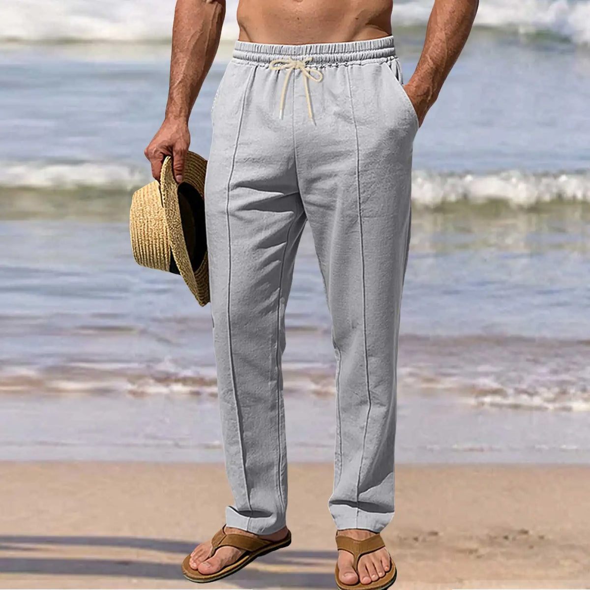 Pantalones elegantes de algodón para el verano